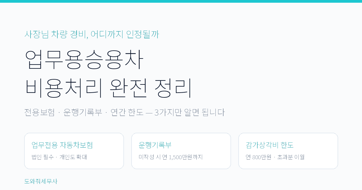 업무용승용차 비용처리 완전 정리 대표 일러스트